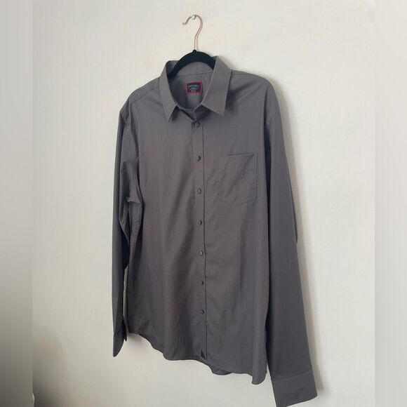 Untuckit Men's Button-Up Long Sleeve Dress Shirt Gray 100% Cotton Size XL - Picture 4 of 8